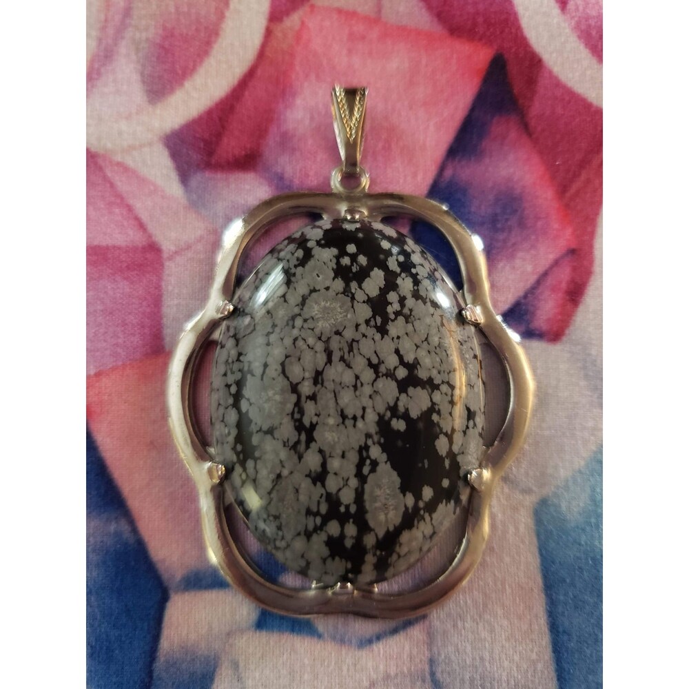 Snowflake Obsidian Vintage pendant